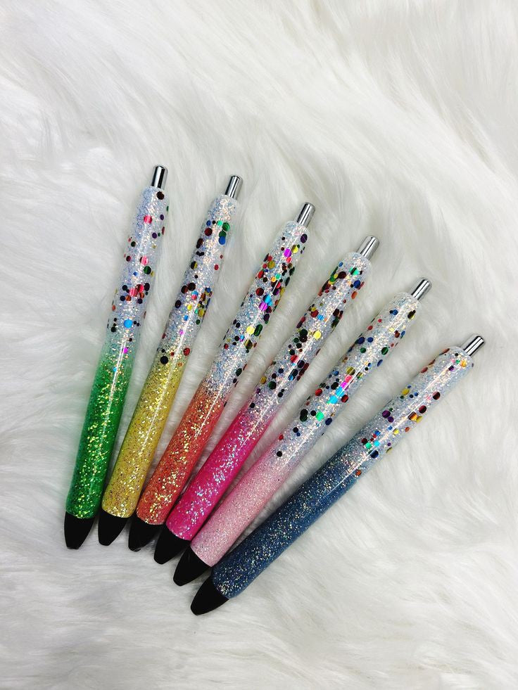 Set of 6 glitter pens
