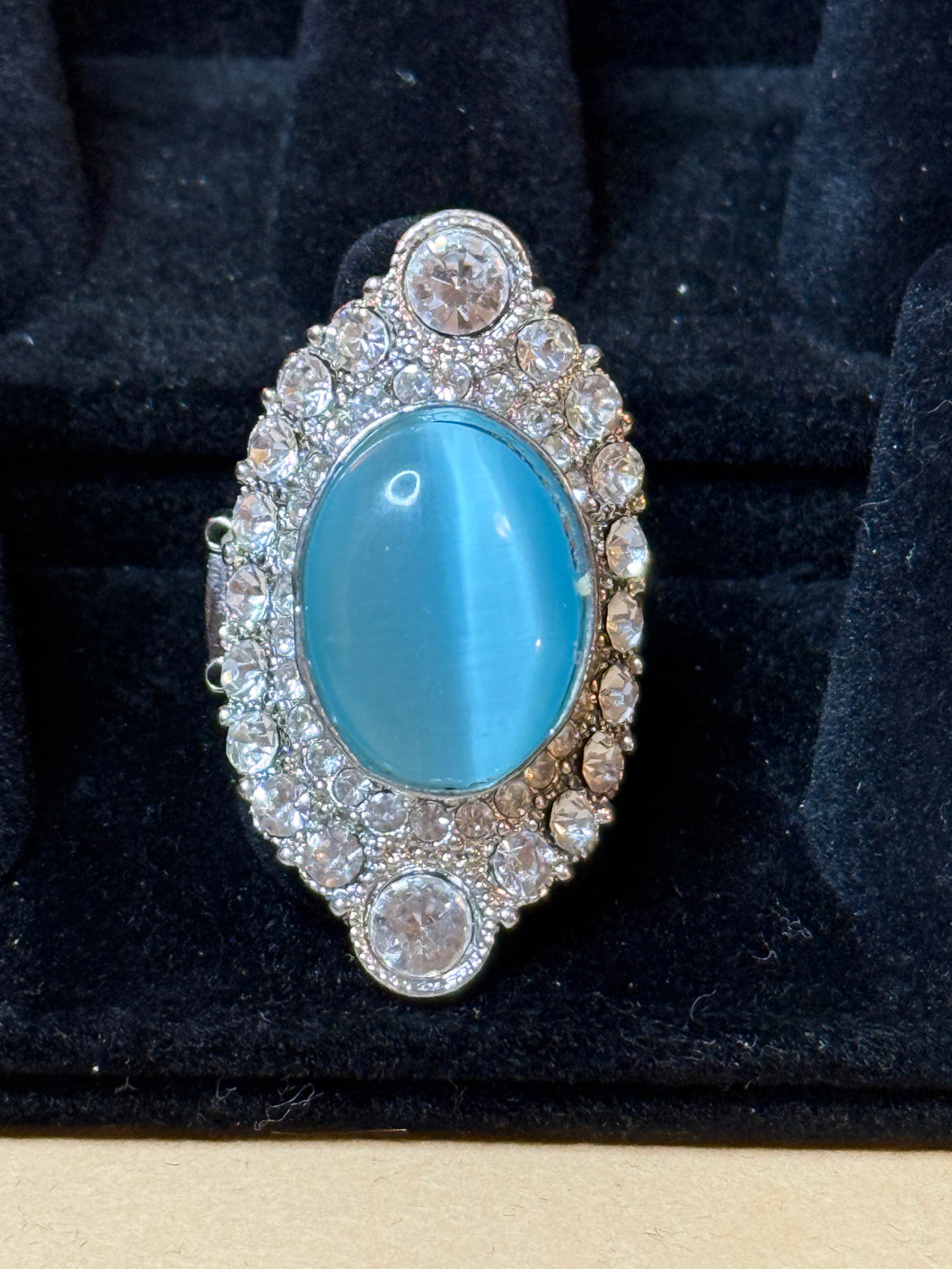 Silver and Turquoise ring - stretchy