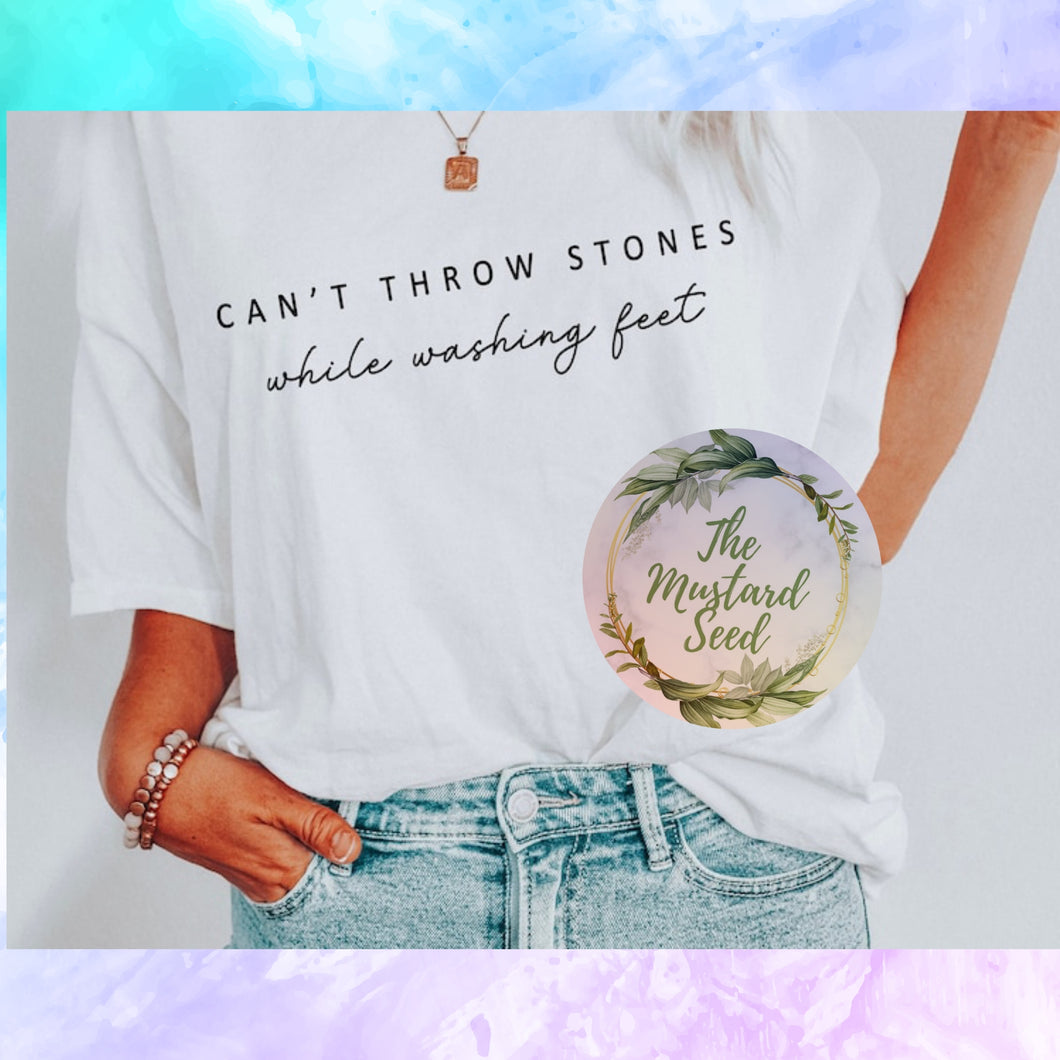 Cant throw stones tee shirt