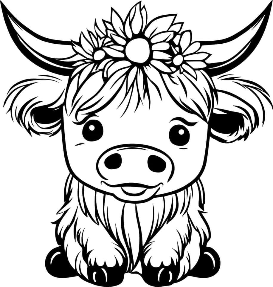 Shaggy cow decal